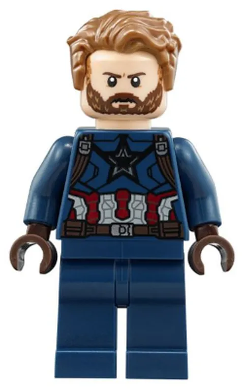 LEGO [No Color/Any Color] Captain America - Dark Blue Suit with Dark Brown Belt