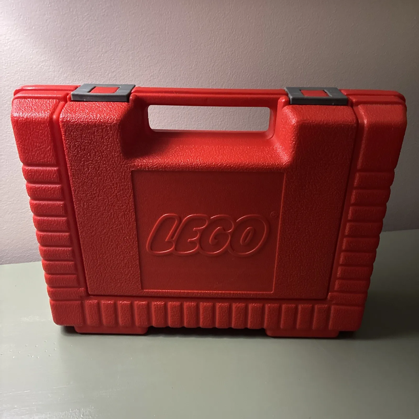 Vintage 1985 LEGO Red Plastic Storage Carry Case Organizer Box 15x12x4