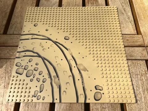 LEGO Baseplate 32 x 32 Road 7-Stud Curve with Rocks Ref 2359px2 Set 6761