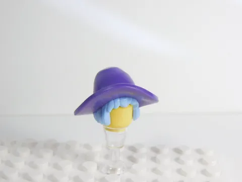 LEGO Dark Purple Witch Hat w/ Light Blue Hair Minifig I12