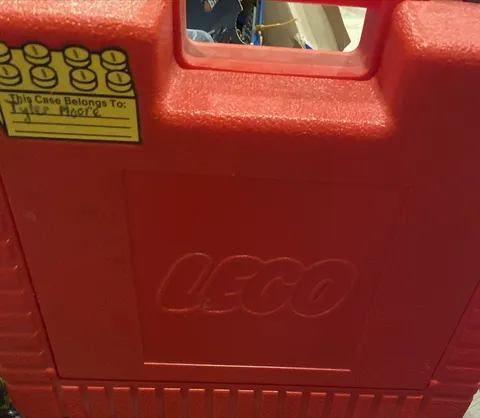 Vintage 1985 Lego Bin RED Plastic Storage Container Case Carry Box - L@@K!