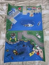 2x Vintage Lego City Felt Play Mat 23.5" X 17.5"