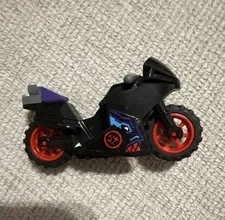 LEGO Motorcycle Vehicle Black/Red Wheels w/ Purple Accents Custom Printed