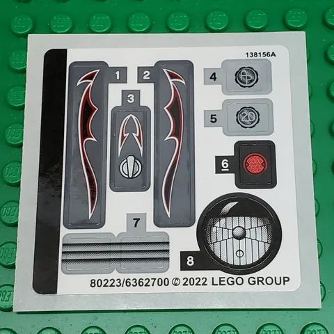 LEGO Sticker Sheet for Set 42132 Technic Motorcycle New Authentic Decals
