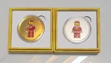 2 X Lego coin 2025 Spaceman Lego store Korea Gold & Silver membership, exclusive
