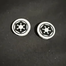 LEGO Star Wars Light Gray 2x2 Round Tile with Imperial Logo Pattern 4479 lot x2