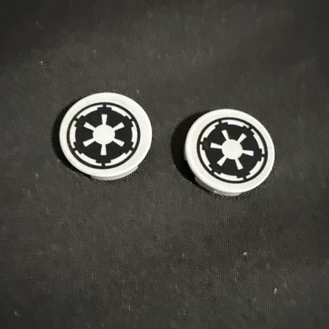 LEGO Star Wars Light Gray 2x2 Round Tile with Imperial Logo Pattern 4479 lot x2