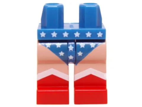 LEGO® Part 970c05pb06 - Hips and Red Legs with Light Nougat Legs