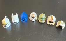 LEGO Minifigures Helmets Lot Of 7 Only, Star Wars, Bat Man
