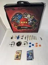 LEGO Ninjago Lot Storage Case 4 Minifigures Spinners Cards Weapons Sensei Wu