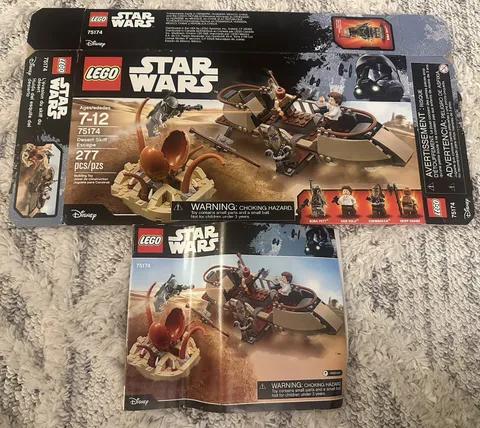 LEGO Star Wars 75174 Desert Skiff Escape BOX And MANUAL ONLY!!! 