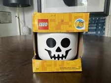 LEGO White Skeleton Head Storage Container New/factory Sealed