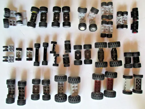 Lot of  Lego Wheels, Tires & Axels, 20 Matched Sets