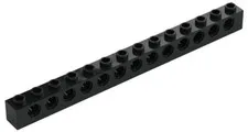 Lego Black TECHNIC Brick 1 x 14 with Holes Qty 1 Part 3703 T1