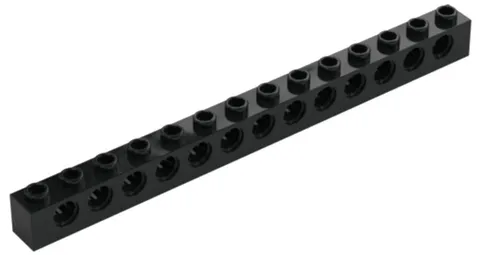 Lego Black TECHNIC Brick 1 x 14 with Holes Qty 1 Part 3703 T1