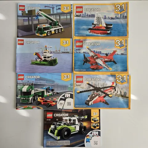 Lot Of 7 LEGO CREATOR INSTRUCTION MANUALS ONLY  #31057 #31103 #31113