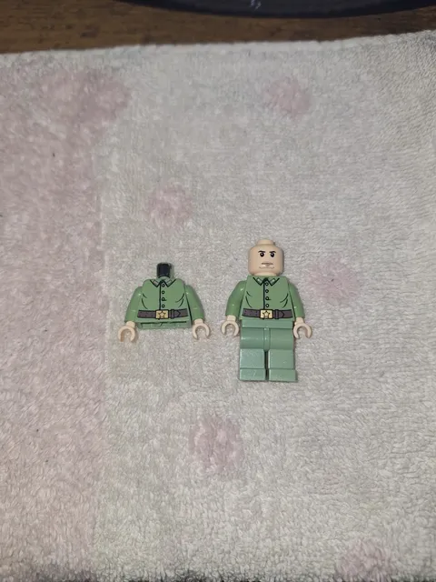 2 Lego Indiana Jones Soldier Torsos With One Head And One Pair Of Legs