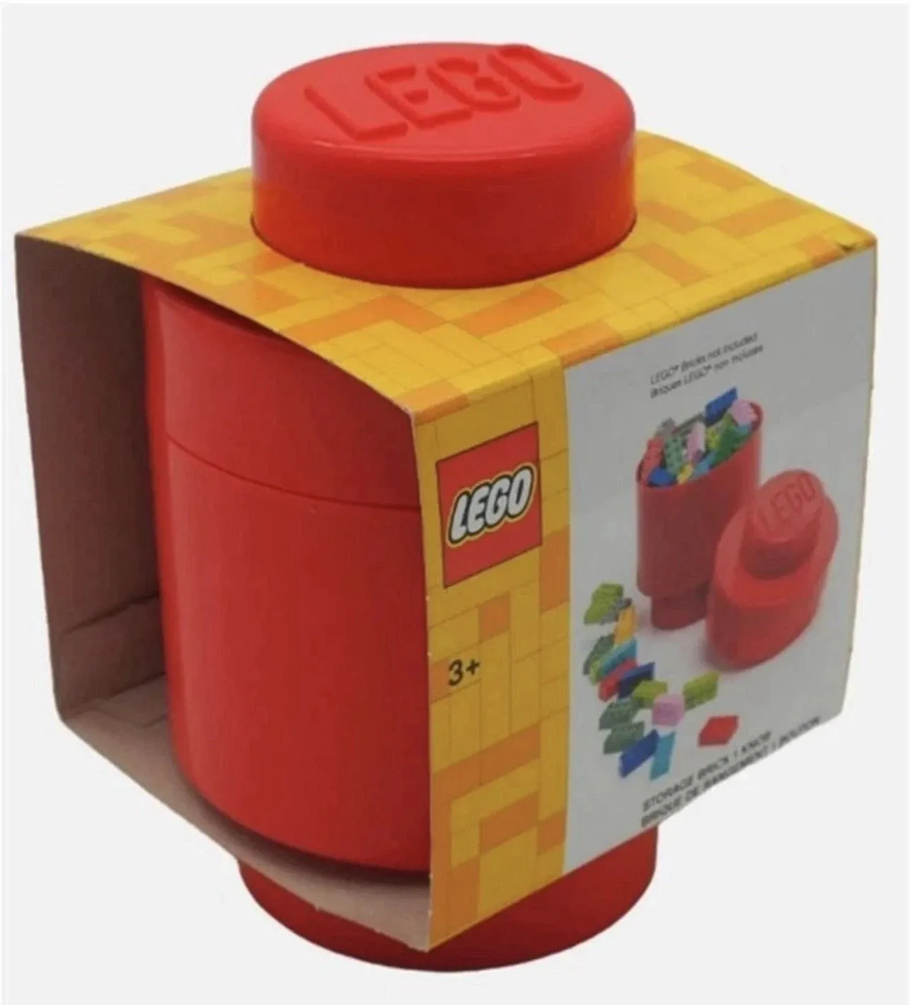STORAGE BRICK 1 KNOB 1x1 lego legos red round organizer tub single NEW