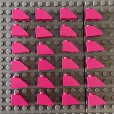Lego Lot Magenta Brick Sloped 45° 2x1 with Bottom Pin 3040b (lot of 4)