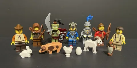 Lego Medieval / Castle Minifigures And Animals Lot Knights Peasants