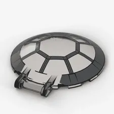 LEGO® Dish, Decorated: 18675pb02 - Transparent Black - Used