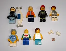 LEGO City Minifigure Lot (7) with Accessories – Workers & City Characters