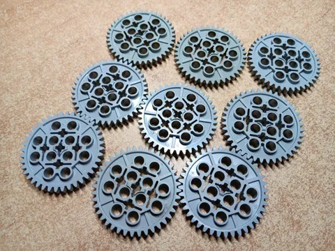 LEGO LOT 9 LIGHT BLUISH & LIGHT GRAY  TECHNIC GEAR 40 TOOTH #3649