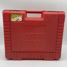Vintage 80s Lego Red Hard Plastic Storage Travel Carrying Case Box 1985 USA 14"