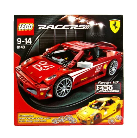LEGO 8143 Racers Ferrari F430 Challenge 1:17 Scale 2007 Racers Sealed Box Set