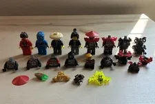 LEGO Ninjago Minifigure Lot w/ Assorted Accessories - Kai, Jay, Nya + Time Blade