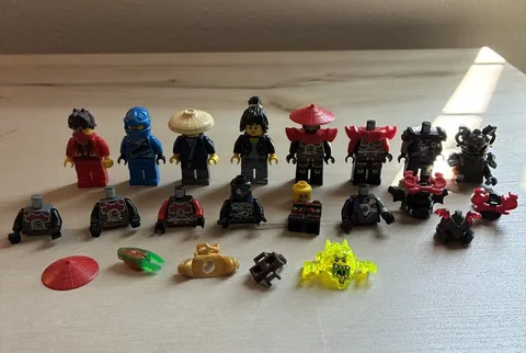 LEGO Ninjago Minifigure Lot w/ Assorted Accessories - Kai, Jay, Nya + Time Blade