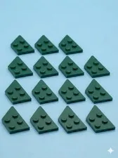 15x LEGO 2x4x18° Earth Green Wedge Wing Plates Bricks Pieces 6018484 Fifteen NEW