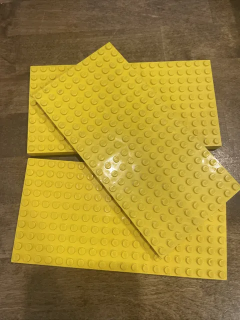 Lego Lot of 3 Brick 10x20 Thick Base Plate Castle Yellow