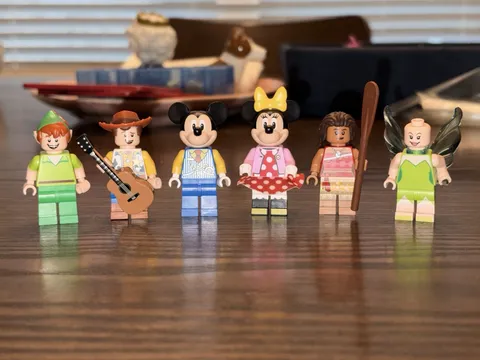 LEGO Minifig Lot - Woody, Tink (no Hair), Peter Pan, Mickey, and Minnie