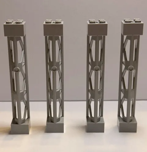 LEGO 95347 Support Girder Light Bluish Gray 2x2x10  (Lot Of 4)