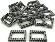Lego 20 New Light Bluish Gray Technic Bricks 6 x 8 Stud Open Center Parts