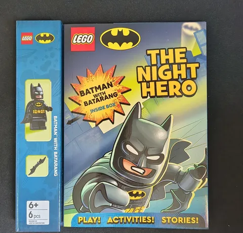 LEGO BATMAN "The Night Zero" Activities Book; Batman w/ Batarang Minifigure NEW