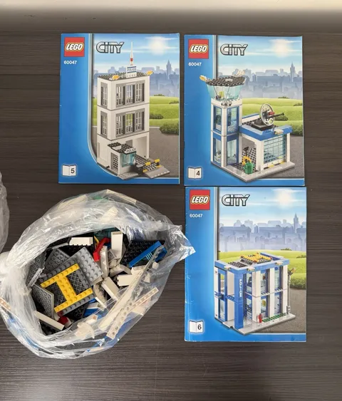 LEGO City 60047 Police Station INCOMPLETE Parts Pieces Lot & Manuals 4 5 6