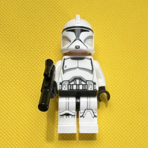 LEGO Star Wars Clone Trooper Minifigure with Blaster, Plastic Material