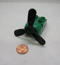Lego Duplo Vintage Green Airplane Engine Black Propeller Jet Cargo Plane