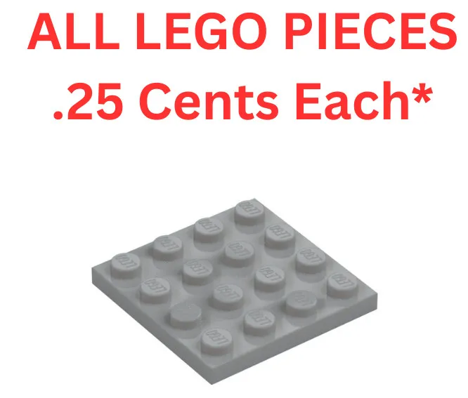 LEGO Plate 4x4 Light Bluish Gray 3031 - Genuine LEGO Parts Pieces Bulk
