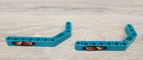 Lego 32009 Dark Turquoise Technic Liftarm Modified Bent Thick 1 x 11.5 Lot Of 2