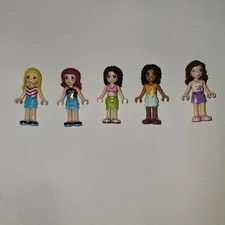 LEGO Friends Mini Dolls Lot 5 Figures Blonde Pink Hair Outfits