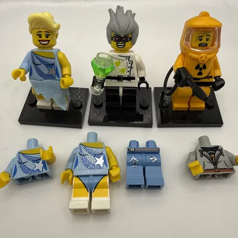 Lego CMF Series 4 Minifigure Lot Hazmat Guy Crazy Scientist Ice Skating Parts