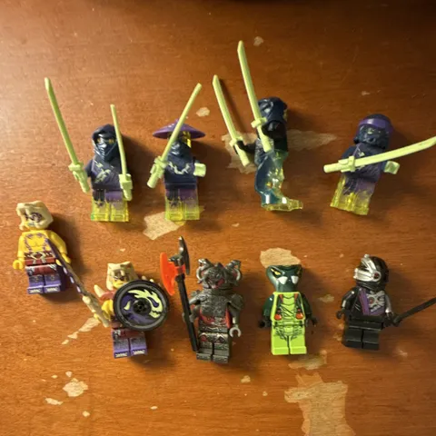 LEGO NINJAGO Lot of 9 Minifigures w/ Ninja Weapons Accessories