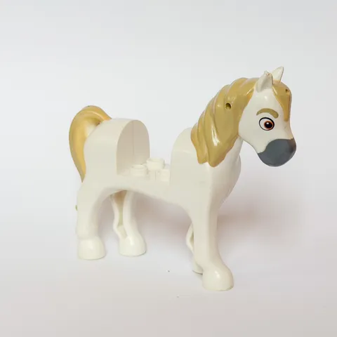 LEGO Friends Horse White Tan Mane Funny Faces Concerned Pony Farm Pet
