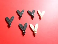 LEGO LOT OF 6 Minifigure, Plume Feathers w Small Pin 4 DARK BLUE GRAY 2 WHITE