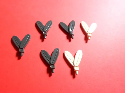 LEGO LOT OF 6 Minifigure, Plume Feathers w Small Pin 4 DARK BLUE GRAY 2 WHITE