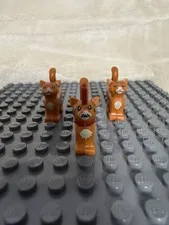 LEGO Cat Animal Figures Lot of 3 Orange Brown Genuine Pet Cats