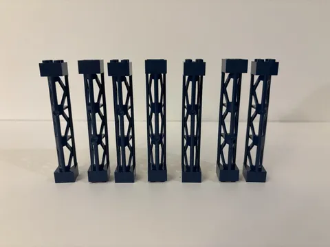 Lot of Six Lego Dark Blue Girders (95347)